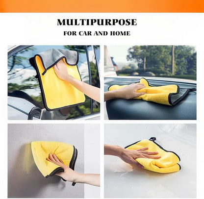 10/20 Pack Cleaning Towels, Premium Microfiber Coral velvet Washing and Detailing Towels for Car Detailing Household Cleaning Ultra-Soft Super Absorbent, Lint Streak-Free 11.8"x11.8” Cleaning Cloth (Yellow/Grey)