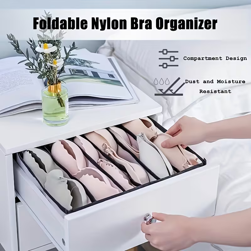 5-Pack Foldable Underwear Organizer, Drawer Divider with 11 Grids, Non-Woven Fabric Storage Box for Socks Bra Closet Organization