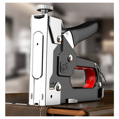 Adjustable Staple Gun,Manual Nailer with 800 Counts Staples,Upholstery Stapler Nail Gun for Fixing Material,Decoration,Carpentry,Furniture,Doors and Windows