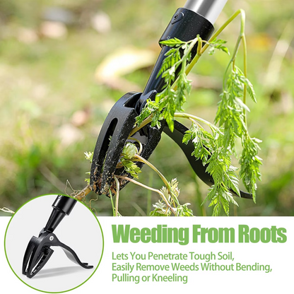 Weed Puller, Heavy Duty 4 Claw Aluminum Weed Remover Tool Head with Steel Root Remover, Manual Garden Weeding Tool Replacement Head Without Handle for Lawn, Yard, Garden