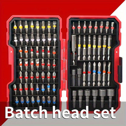 83-Piece Screwdriver Bit Set - Metal Drill Bits for Electric and Manual Screwdrivers, Phillips/Flat/Square Heads, Compatible with Computers, Smartphones, and Laptops