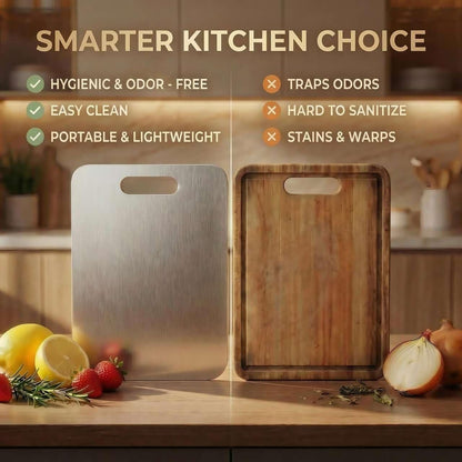 Titanium Cutting Board, NonToxic MetalChopping BoardSet, DishwasherSafe & Warp Proof
