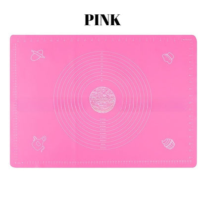 Silicone Baking Mat, 28" x 20", Extra Thick Non Slip Pastry Mat with Measurements, Food Grade Dough Rolling Mat with Raised Edge and Scraper for Bread Pizza