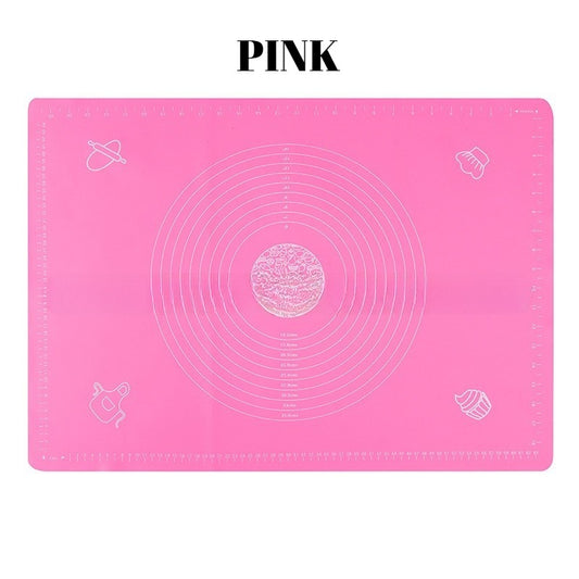 Silicone Baking Mat, 28" x 20", Extra Thick Non Slip Pastry Mat with Measurements, Food Grade Dough Rolling Mat with Raised Edge and Scraper for Bread Pizza