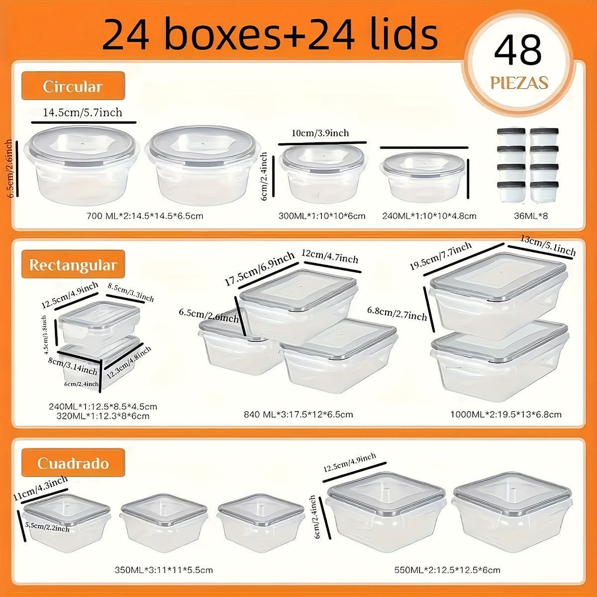 24-Piece Food Storage Container Set, Leak-Proof Bento Lunch Box, Microwave & Dishwasher Safe, Meal Prep, Fridge Organizer, Kitchen Organization Essentials