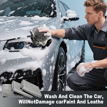 An 11pcs Car Cleaning Kit That Includes A Tire Brush, Microfiber Cleaning Gloves, Scratch Removal Pads, and Detailing Sponges for Both Interior and Exterior Care, Making It An Excellent Choice for Car Cleaning.