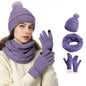 Warm Winter Knitted Set: Long Scarf, Beanie Hat, Touchscreen Gloves & Socks - Versatile 4-Piece Ensemble with Cozy Wool Lining for Men and Women- 4 Piece Bundle