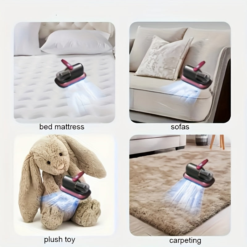 Mattress Vacuum Cleaner -  Cordless Bed Vacuum Cleaner, Powered by UV-C Light & Ultrasonic Technology,8000pa Strong Suction,Low Noise,Suitable for Dust, Pet Hair, Etc.