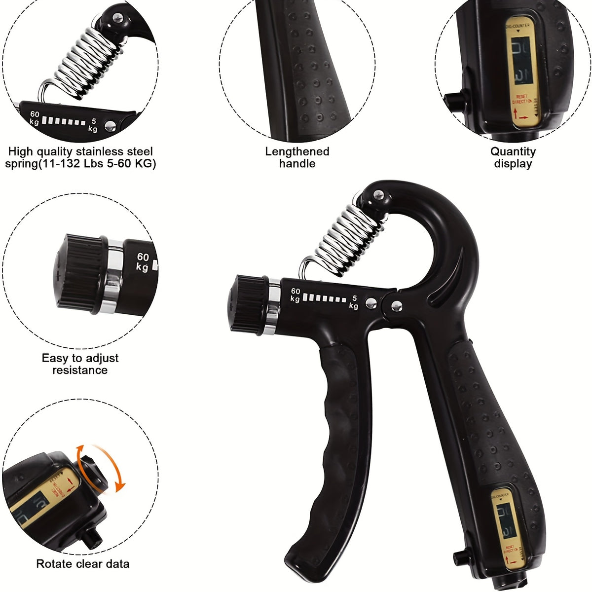 Grip Strengthener Forearm Strengthener Hand Grips Strengthener Kit - 5 Pack Adjustable Resistance，Forearm Strengthener, Hand Exerciser for Muscle Building - No Batteries Required