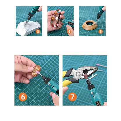 Rotary Tool Kit:  Power Hand Rotary Tools Mini for Wood/Metal, Electric Grinder Drill Machine Set with Flex Shaft for Carving, Cutting, Sanding, Grinding, Polishing, Engraving
