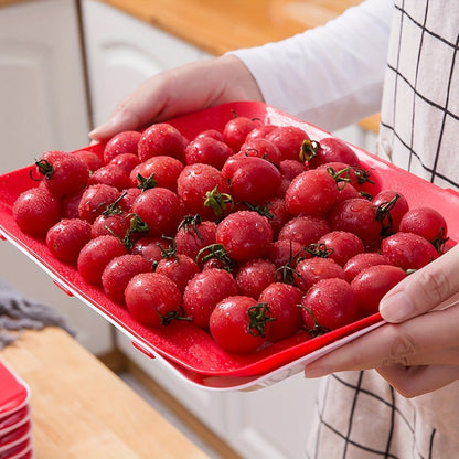 Food Plastic Preservation Tray, Stackable Food Tray Reusable Creative fresh tray storage for Food Preservation