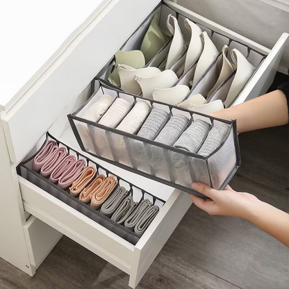 5-Pack Foldable Underwear Organizer, Drawer Divider with 11 Grids, Non-Woven Fabric Storage Box for Socks Bra Closet Organization