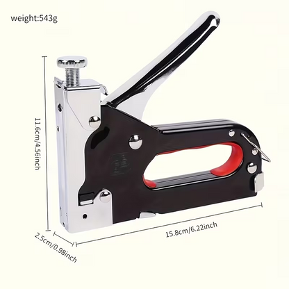 4-in-1 Adjustable Staple Gun,Manual Nailer with 800 Counts Staples,Upholstery Stapler Nail Gun for Fixing Material,Decoration,Carpentry,Furniture,Doors and Windows