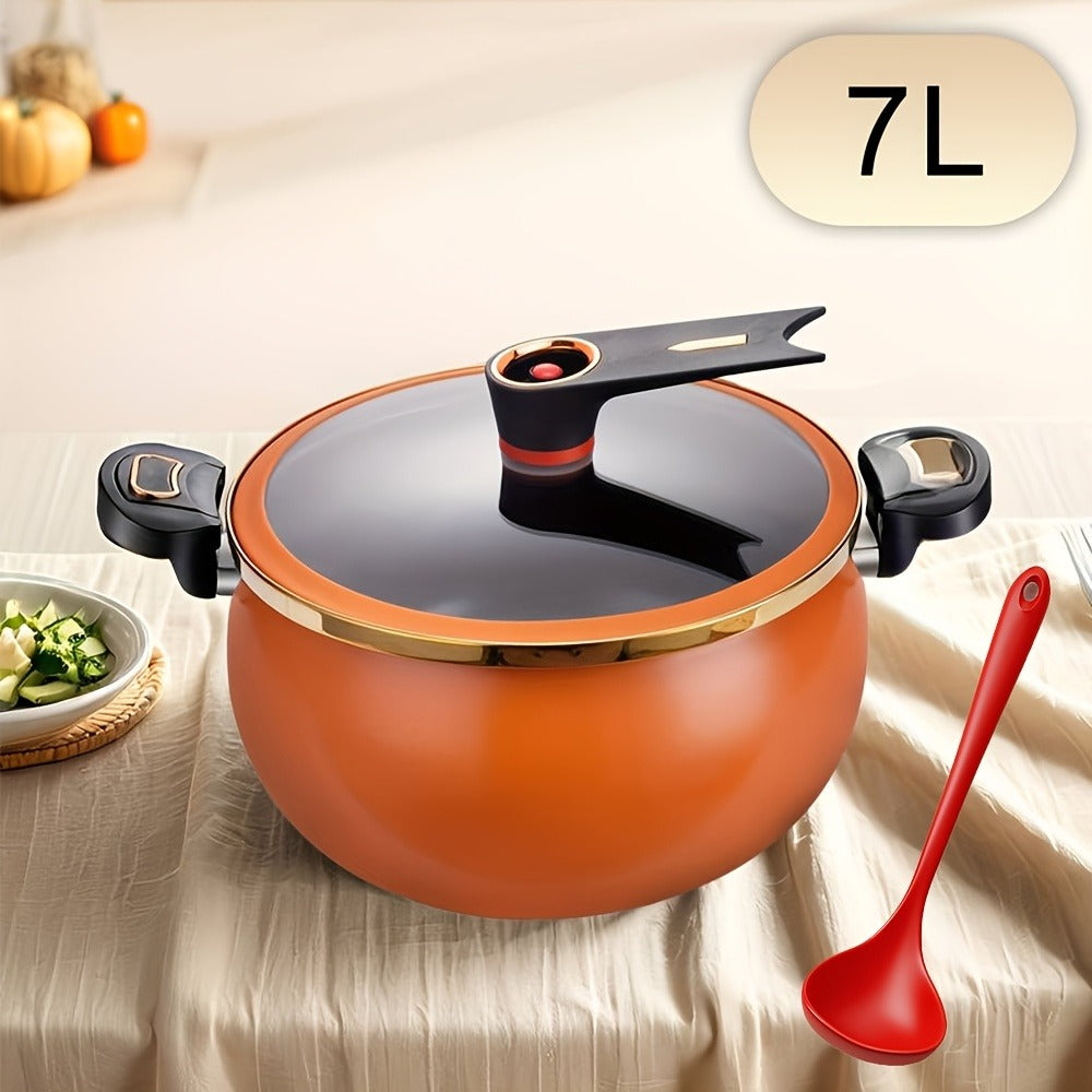 2-Piece Cast Iron Pot Set with Lid, Double Handle Non-Stick Soup Pot for Home Cooking, Ideal for All Stove Types, Perfect for Hot Pot & Stews, Versatile Kitchen Cookware