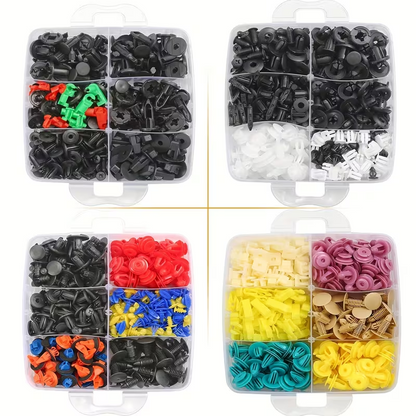 1240Pcs Car Clips Kit Bumper Fender Rivets for Toyota GM Ford | 32 Popular Sizes, Nylon Plastic, 10 Cable Ties, Door Panel Clips, 4 Remover Tools