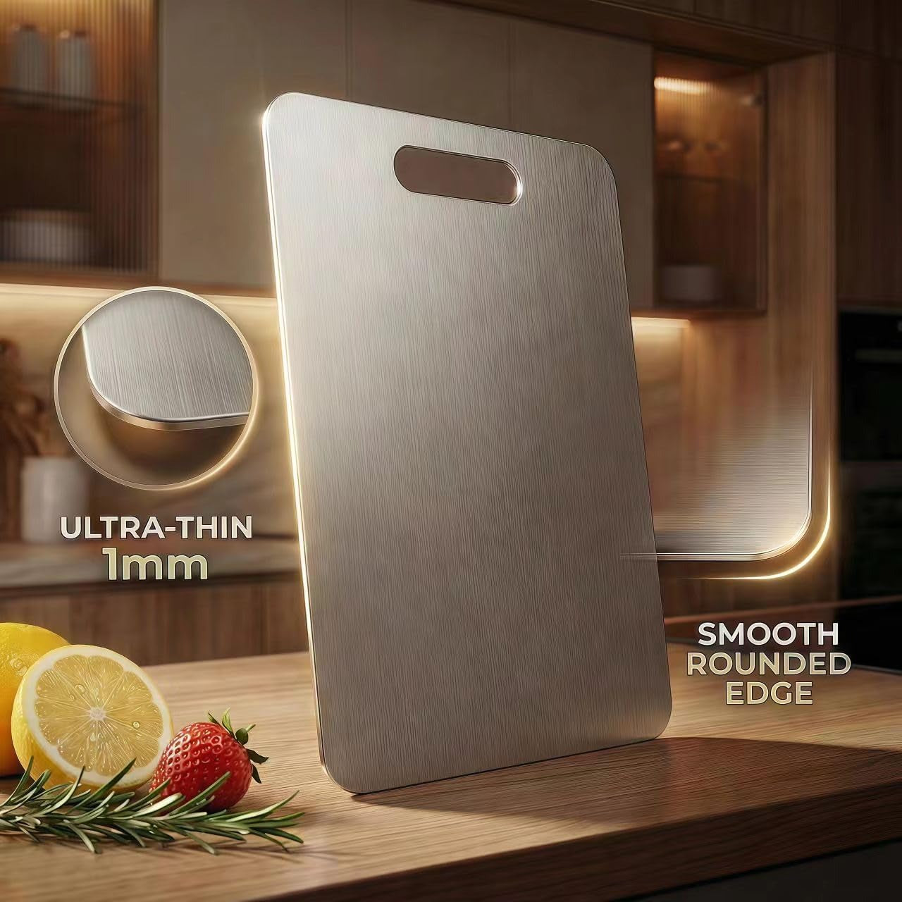Titanium Cutting Board, NonToxic MetalChopping BoardSet, DishwasherSafe & Warp Proof