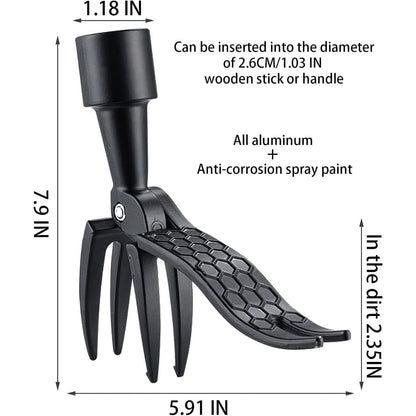 Weed Puller, Heavy Duty 4 Claw Aluminum Weed Remover Tool Head with Steel Root Remover, Manual Garden Weeding Tool Replacement Head Without Handle for Lawn, Yard, Garden