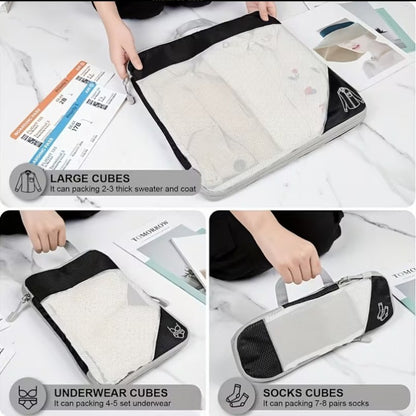 Mesh Compression Storage 5pcs Set Shoe Bag Bundle Pocket Storage Bag Set Large Capacity Storage Bag Visible Suitcase Organizer Bag Classification Bag