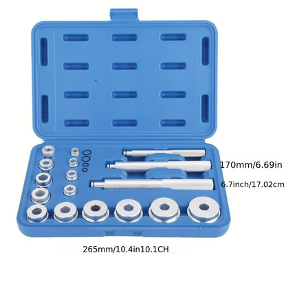 17-Piece Motorcycle Wheel Bearing Tool Set | Includes Bearing Race, Seal Driver, and Bearing Support Tools for Efficient Maintenance and Repair