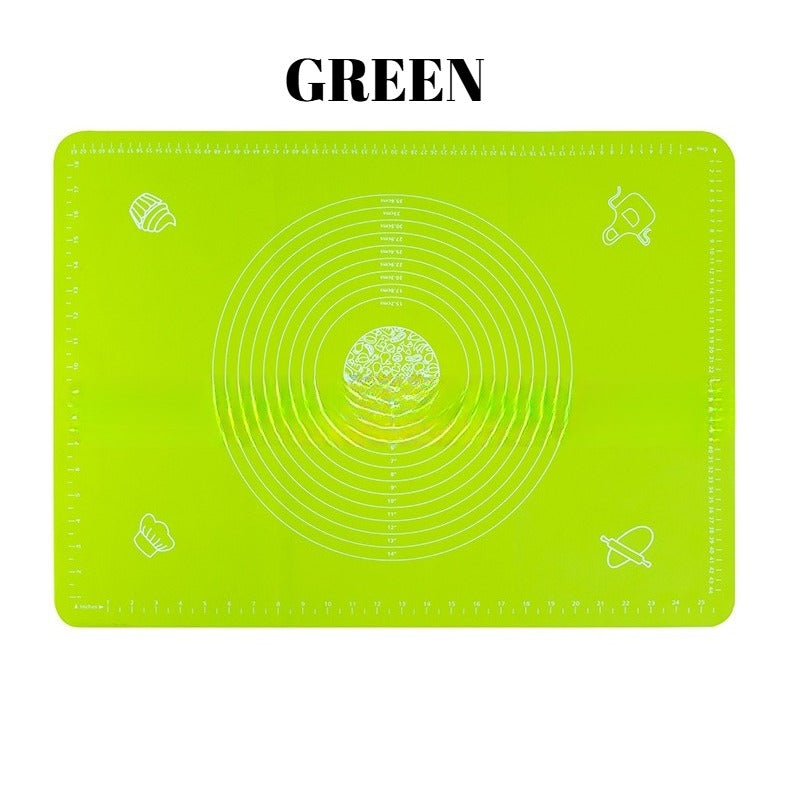 Silicone Baking Mat, 28" x 20", Extra Thick Non Slip Pastry Mat with Measurements, Food Grade Dough Rolling Mat with Raised Edge and Scraper for Bread Pizza