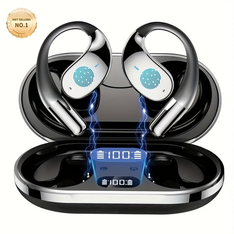 AI Translation Earbuds - Bone Conduction Wireless 6.0 Headphones with Real-Time Translation in 156 Languages, 6 Microphone Noise Cancellation, and Live Meeting Transcription