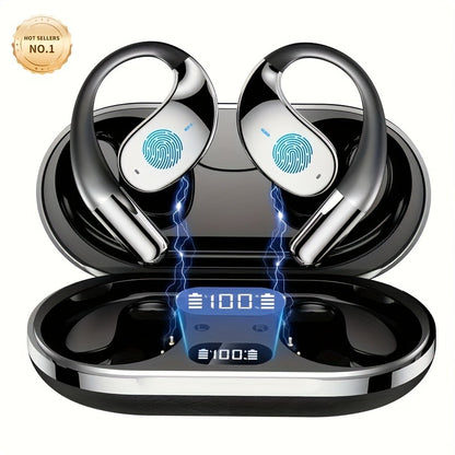 AI Translation Earbuds - Bone Conduction Wireless 6.0 Headphones with Real-Time Translation in 156 Languages, 6 Microphone Noise Cancellation, and Live Meeting Transcription