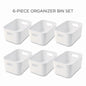 Storage Bins Set 3/6/9PCS, Multi-Purpose Plastic Organizer Bins with Handles, Stackable Kitchen Pantry Storage Baskets for Refrigerator, Cabinets, Bathroom and Home Organization
