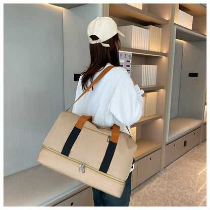 Travel bag, short-distance travel luggage bag, large capacity, lightweight, dry and wet separation, personal item travel bag, shoe bag, convenient bag for business trip
