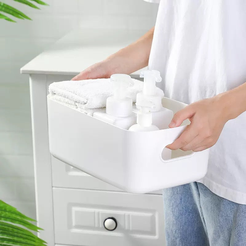 5 Pack Plastic Storage Bins, White Storage Containers for  Pantry Organizer and Storage,Perfect for Kitchen,Fridge,Cabinet, Closet,Bathroom Organization