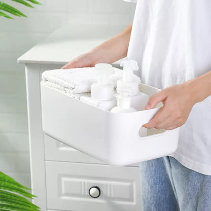 5 Pack Plastic Storage Bins, White Storage Containers for  Pantry Organizer and Storage,Perfect for Kitchen,Fridge,Cabinet, Closet,Bathroom Organization