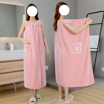 Women'S Soft Wrap Towel Full Length，Bath Robe After Shower Female Plush Long，Spa Bathrobes Lightweight With Pockets