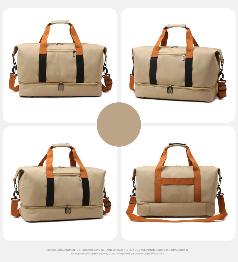 Travel bag, short-distance travel luggage bag, large capacity, lightweight, dry and wet separation, personal item travel bag, shoe bag, convenient bag for business trip