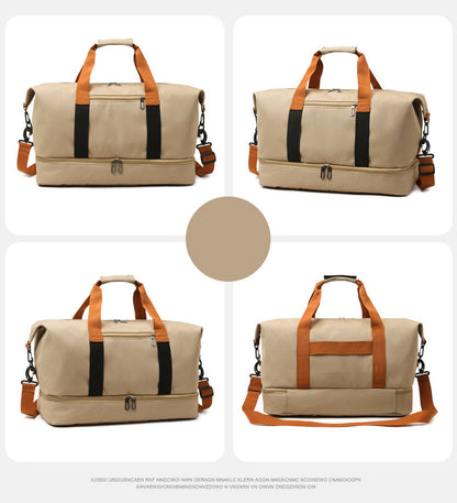Travel bag, short-distance travel luggage bag, large capacity, lightweight, dry and wet separation, personal item travel bag, shoe bag, convenient bag for business trip