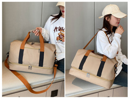 Travel bag, short-distance travel luggage bag, large capacity, lightweight, dry and wet separation, personal item travel bag, shoe bag, convenient bag for business trip