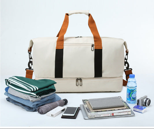 Travel bag, short-distance travel luggage bag, large capacity, lightweight, dry and wet separation, personal item travel bag, shoe bag, convenient bag for business trip