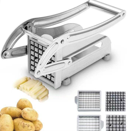 French Fry Cutter for Potatoes, Professional Grade | Durable stainless steel, easy lever operation, fast cutting. Ideal for family meals, parties and batch food prep