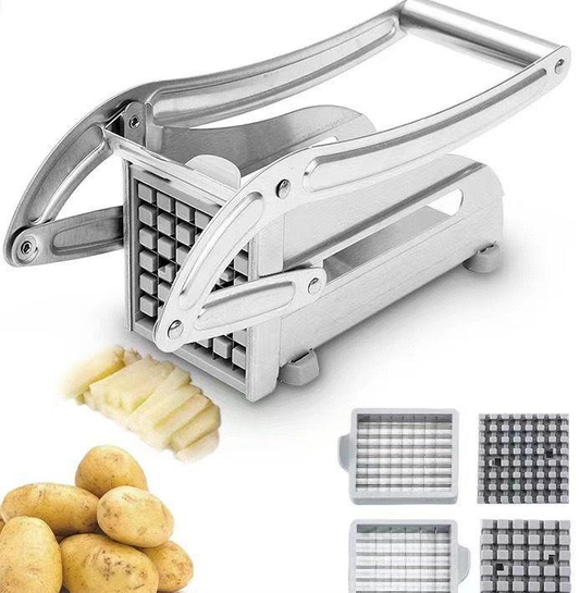 French Fry Cutter for Potatoes, Professional Grade | Durable stainless steel, easy lever operation, fast cutting. Ideal for family meals, parties and batch food prep
