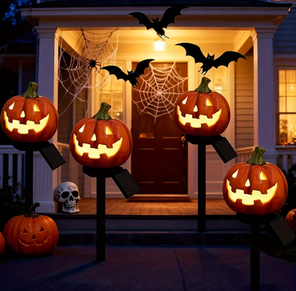 Pumpkin Solar Light - LED Waterproof Pumpkin Light for Garden, Balcony, Yard, Lawn, Pathway, Walkway - Garden Solar Powered Outdoor Decor,Stunning Halloween Decorations（4pcs）