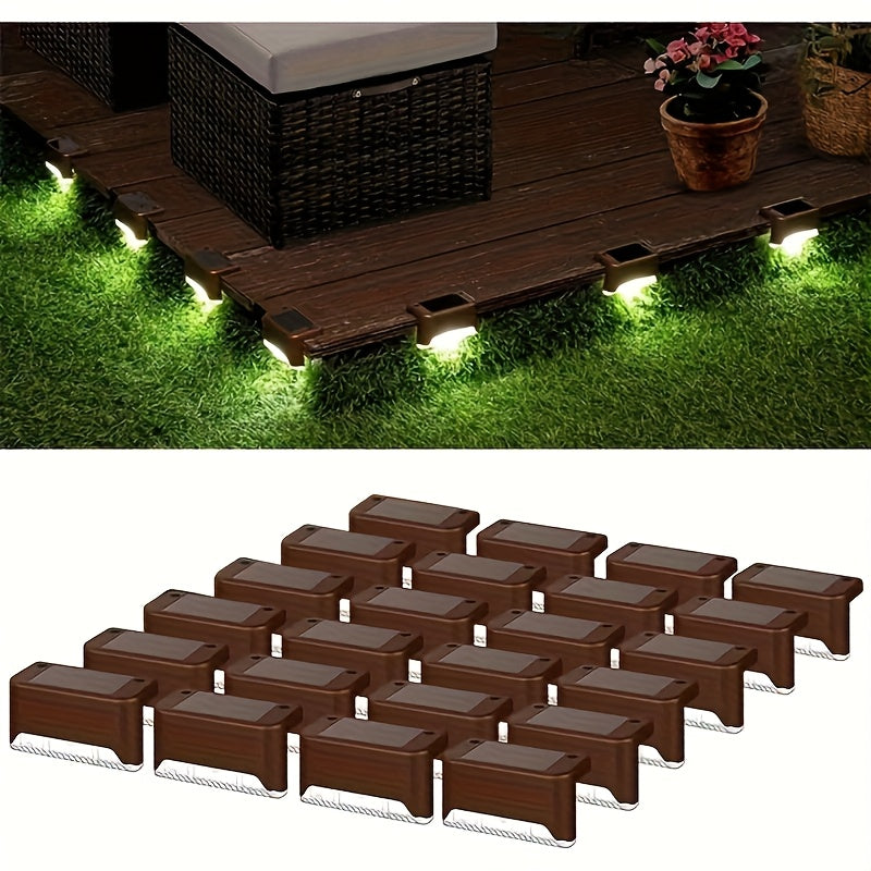 16pcs Solar Deck Lights Fence Suitable for Porch Stairs Balcony Clay Decorative Festival Decoration Halloween Christmas