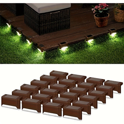 16pcs Solar Deck Lights Fence Suitable for Porch Stairs Balcony Clay Decorative Festival Decoration Halloween Christmas