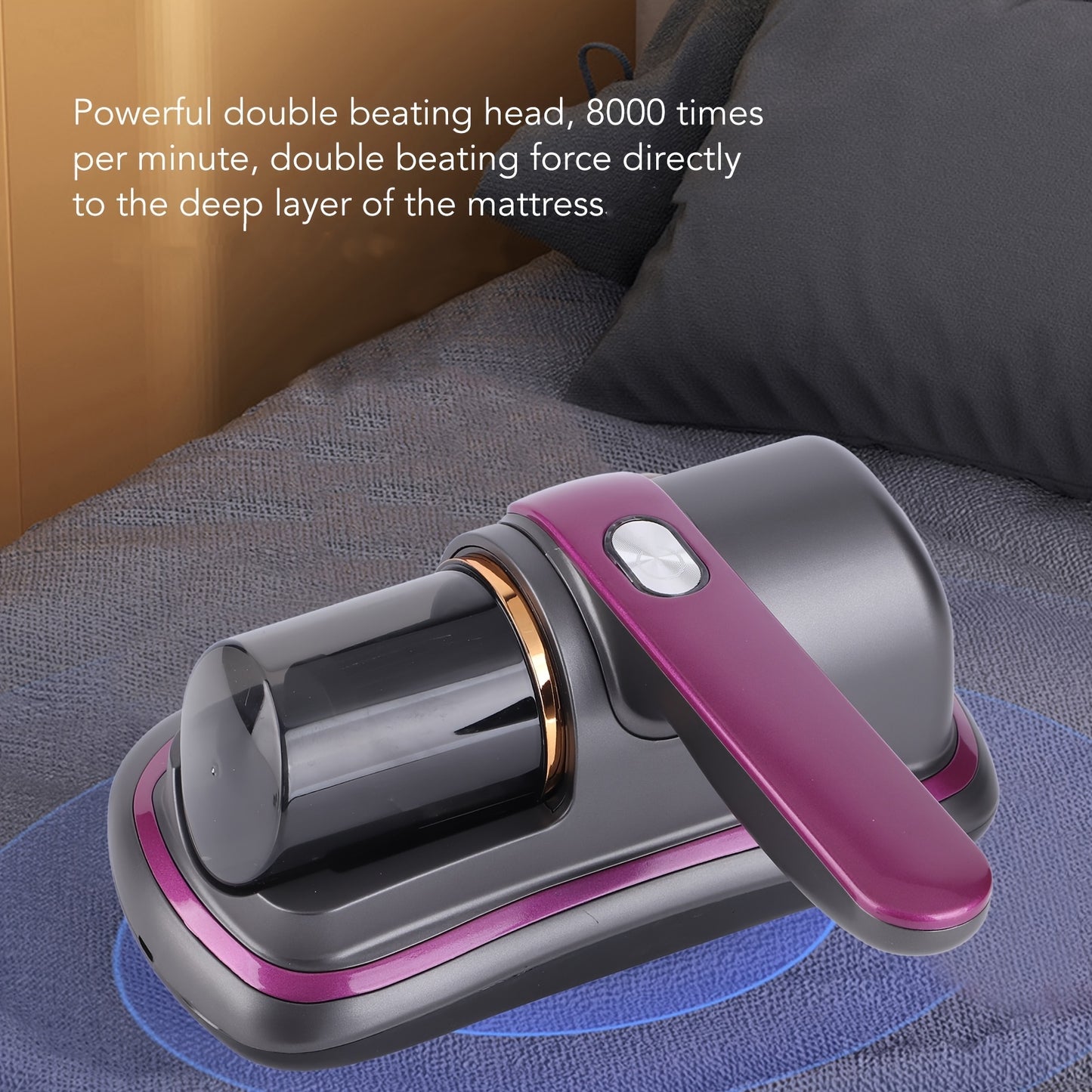 Mattress Vacuum Cleaner -  Cordless Bed Vacuum Cleaner, Powered by UV-C Light & Ultrasonic Technology,8000pa Strong Suction,Low Noise,Suitable for Dust, Pet Hair, Etc.