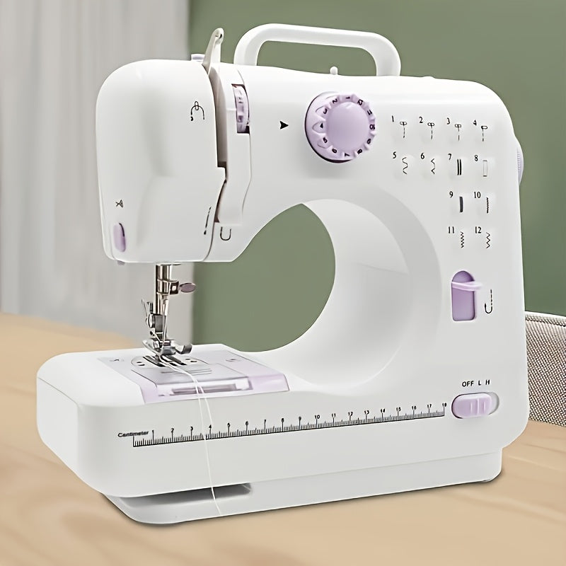 Sewing Machine Portable mini Electric Sewing Machine for beginners 12 Built-in Stitches 2 Speed with Foot Pedal，Light, Storage Drawer.