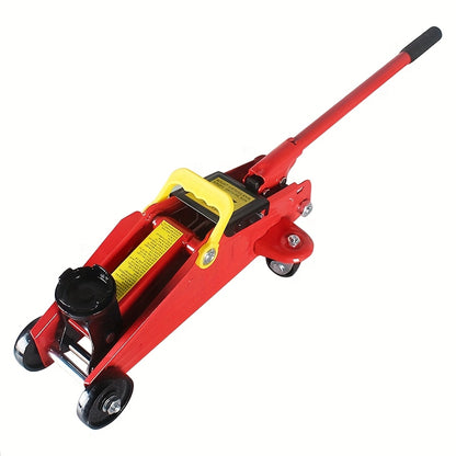 2-ton hydraulic floor jack - heavy-duty steel low profile handcart jack with safety valve, lifting range of 135-290mm, rotating casters and storage box - suitable for cars, trucks, trucks - emergency tire replacement and chassis maintenance, portable