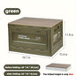 50L Collapsible Storage Bin with Lid, Foldable Plastic Storage Box with Wooden Top and Handles, 1 Pack