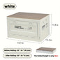 50L Collapsible Storage Bin with Lid, Foldable Plastic Storage Box with Wooden Top and Handles, 1 Pack