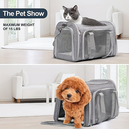 Cat Carriers Dog Carrier Pet Carrier For Small / Medium Cats Dogs Puppies (Up To 25lbs), Airline Approved Small Dog Carrier Soft Sided, Collapsible Waterproof Travel Puppy Carrier