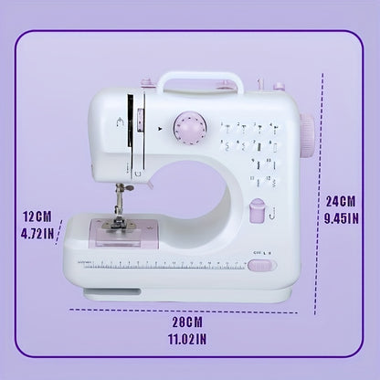 Sewing Machine Portable mini Electric Sewing Machine for beginners 12 Built-in Stitches 2 Speed with Foot Pedal，Light, Storage Drawer.