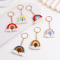 10 Pieces Rainbow Macrame Keychain Weaving Rainbow Tassel Keychains Car Keyring Holder Jewelry for Women