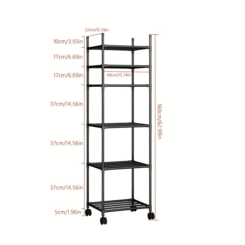 Multi layer kitchen storage rack - space saving floor storage rack for cookware and microwave ovens, no drilling required bathroom rack, for home use
