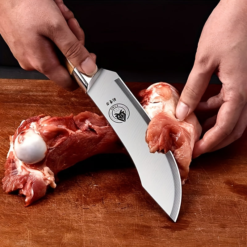 3-Piece Stainless Steel Knife Set (Chef's Knife, Carving Knife, Slicing Knife) - Includes Sheaths; Rust-Resistant, Sharp, Ergonomic Handles; Ideal for Meat, Vegetables, and Fruit; Perfect Christmas Gift.